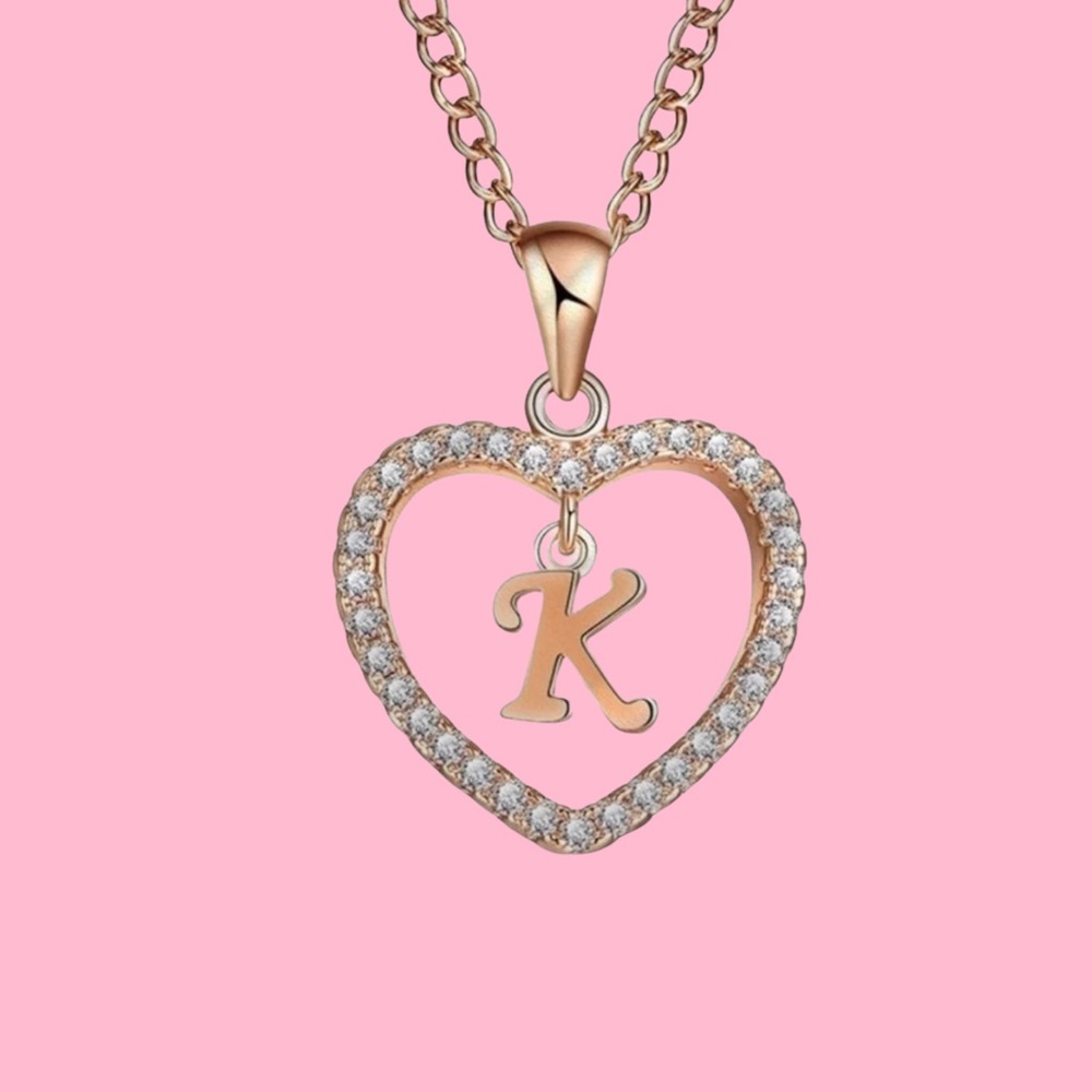 Heart shaped letter necklace